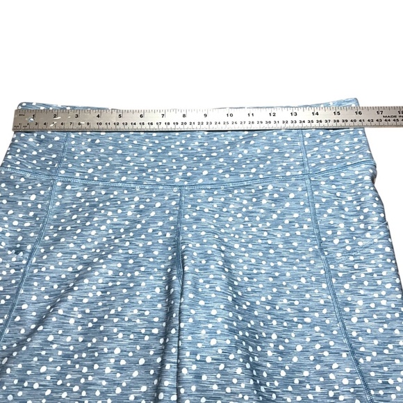 GAPFIT Blue White Polka Dot Blackout Print 7/8 Leggings 2 Leg, 1 Waist Pockets L - Picture 6 of 12